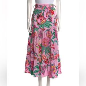 Banjanan pink maxi skirt floral tropical size XS
